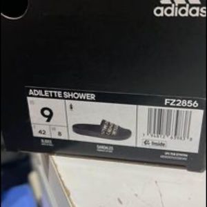 Adidas cheetah print slides - W size 9